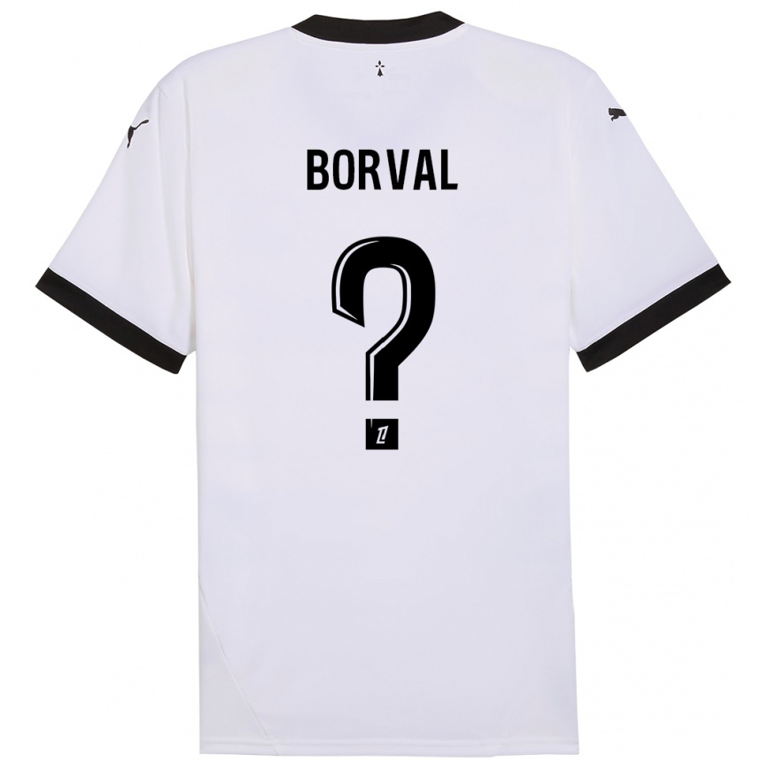 Vaikiškas Cyril Borval #0 Balta Juoda Išvykos Marškinėliai 2024/25 T-Shirt