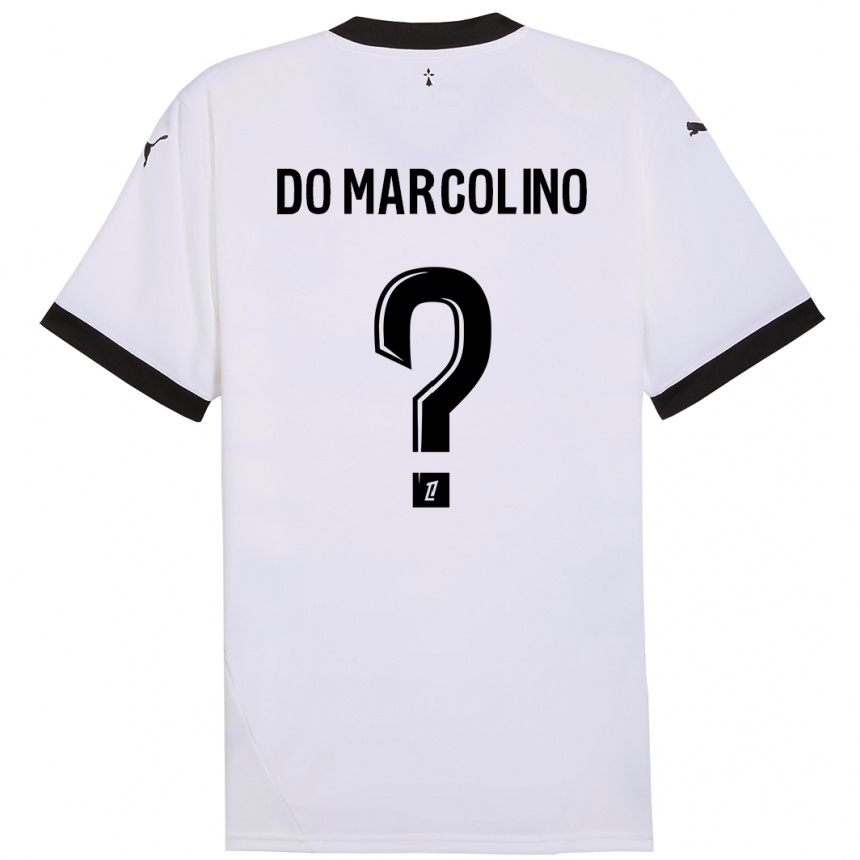 Vaikiškas Arsène Do Marcolino #0 Balta Juoda Išvykos Marškinėliai 2024/25 T-Shirt