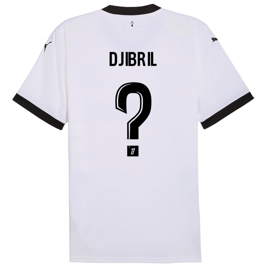 Vaikiškas Djibril Diallo #0 Balta Juoda Išvykos Marškinėliai 2024/25 T-Shirt