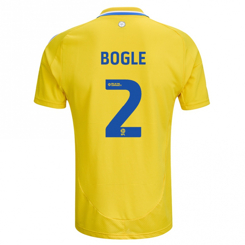 Vaikiškas Jayden Bogle #2 Geltona Mėlyna Išvykos Marškinėliai 2024/25 T-Shirt