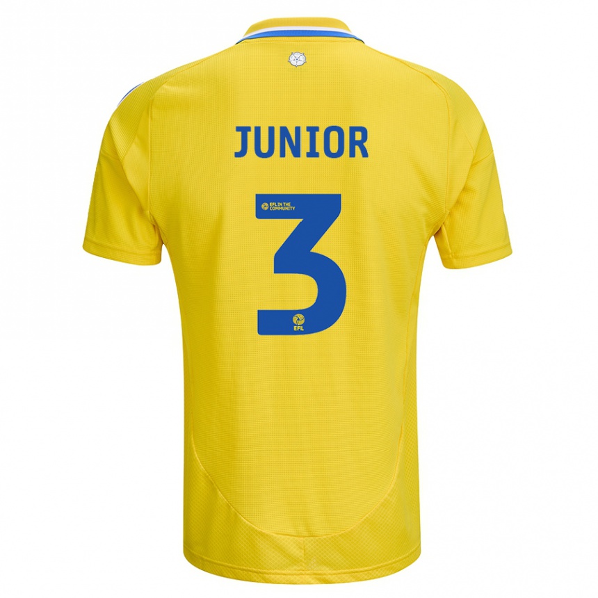 Vaikiškas Junior Firpo #3 Geltona Mėlyna Išvykos Marškinėliai 2024/25 T-Shirt