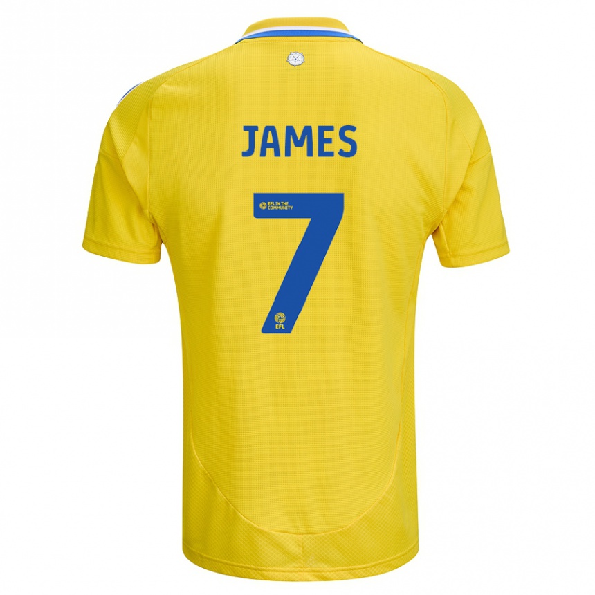 Vaikiškas Daniel James #7 Geltona Mėlyna Išvykos Marškinėliai 2024/25 T-Shirt