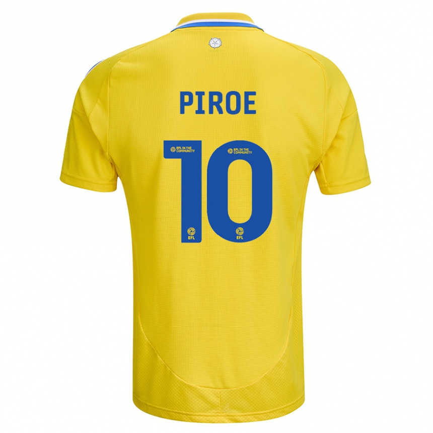 Vaikiškas Joël Piroe #10 Geltona Mėlyna Išvykos Marškinėliai 2024/25 T-Shirt