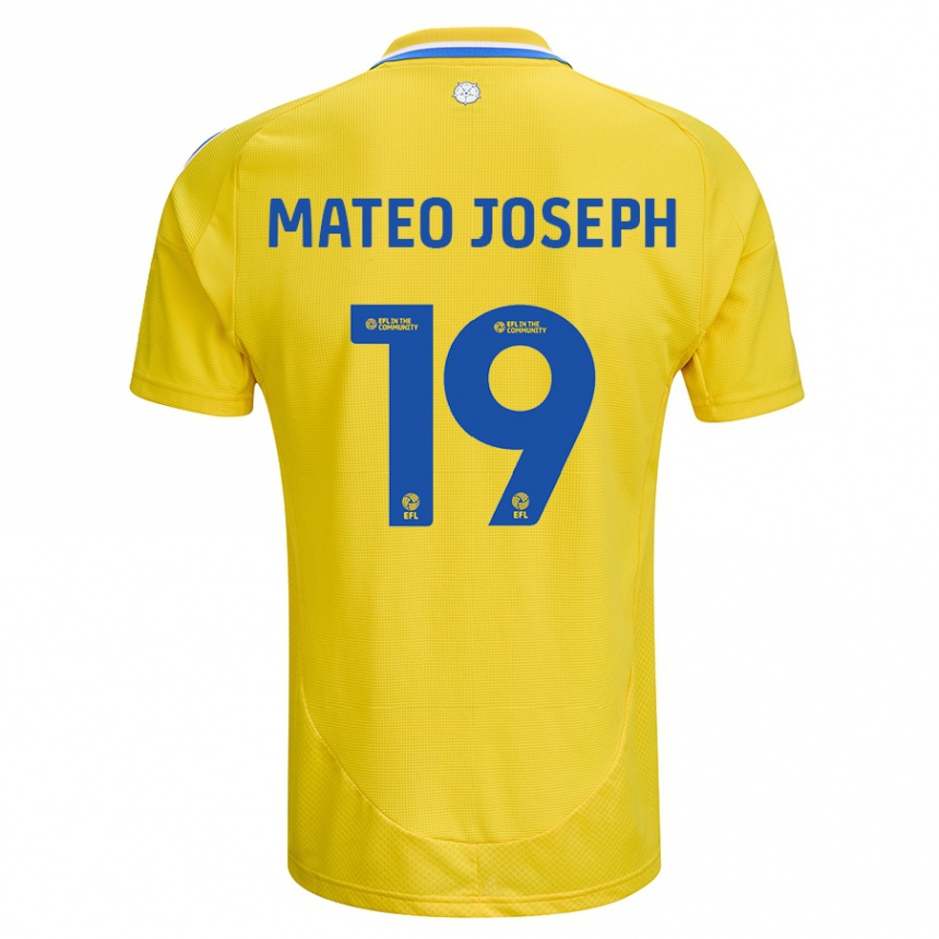 Vaikiškas Mateo Joseph #19 Geltona Mėlyna Išvykos Marškinėliai 2024/25 T-Shirt