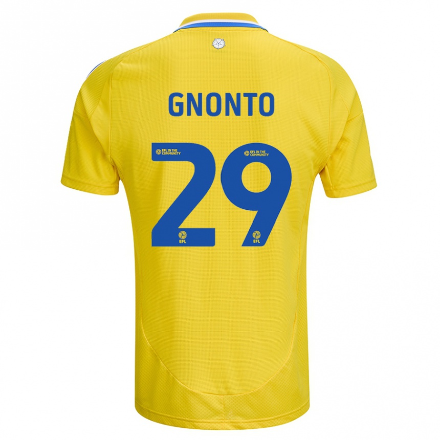 Vaikiškas Wilfried Gnonto #29 Geltona Mėlyna Išvykos Marškinėliai 2024/25 T-Shirt