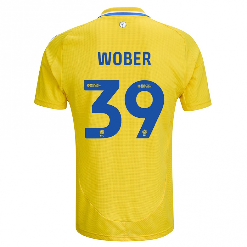 Vaikiškas Maximilian Wöber #39 Geltona Mėlyna Išvykos Marškinėliai 2024/25 T-Shirt