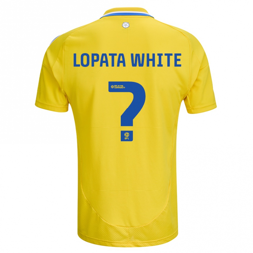 Vaikiškas Reuben Lopata-White #0 Geltona Mėlyna Išvykos Marškinėliai 2024/25 T-Shirt