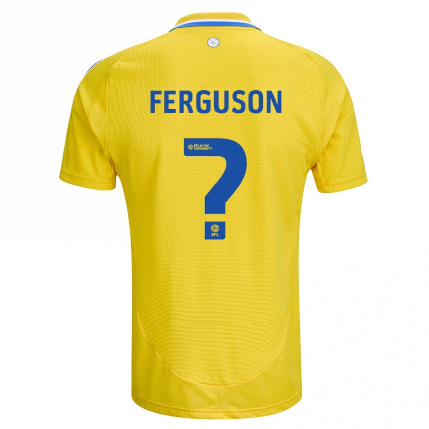 Vaikiškas Connor Ferguson #0 Geltona Mėlyna Išvykos Marškinėliai 2024/25 T-Shirt