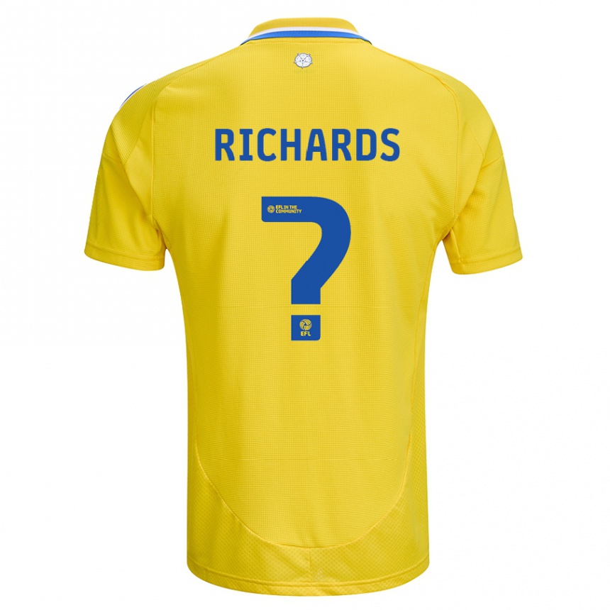 Vaikiškas Joe Richards #0 Geltona Mėlyna Išvykos Marškinėliai 2024/25 T-Shirt