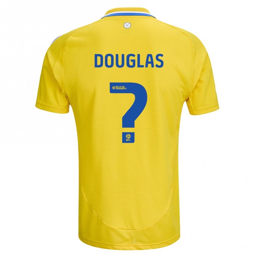 Vaikiškas Connor Douglas #0 Geltona Mėlyna Išvykos Marškinėliai 2024/25 T-Shirt