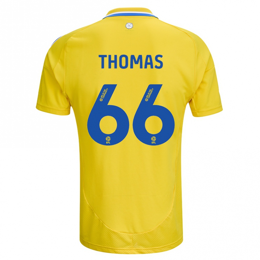 Vaikiškas Luca Thomas #66 Geltona Mėlyna Išvykos Marškinėliai 2024/25 T-Shirt