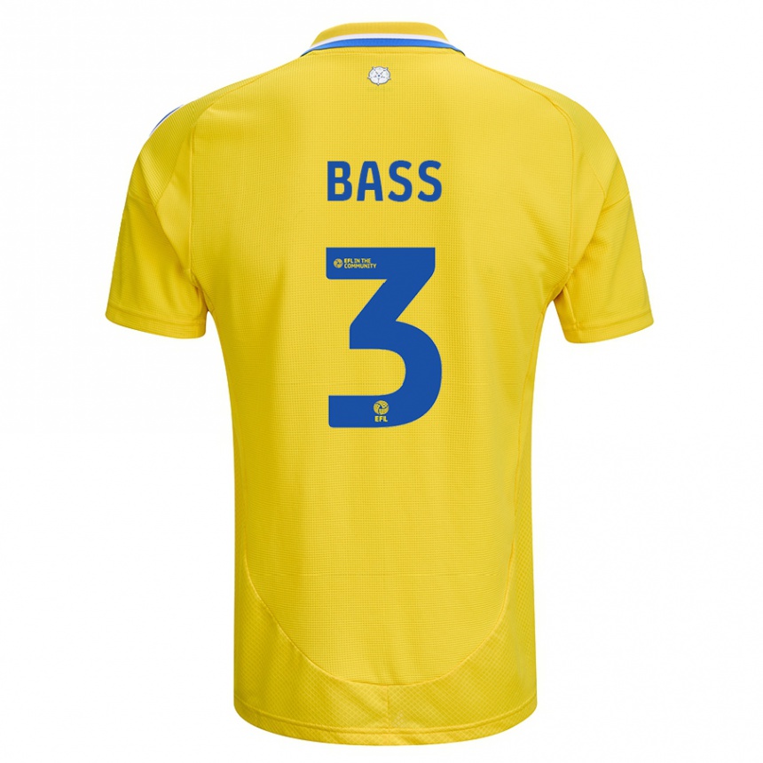 Vaikiškas Rebekah Bass #3 Geltona Mėlyna Išvykos Marškinėliai 2024/25 T-Shirt