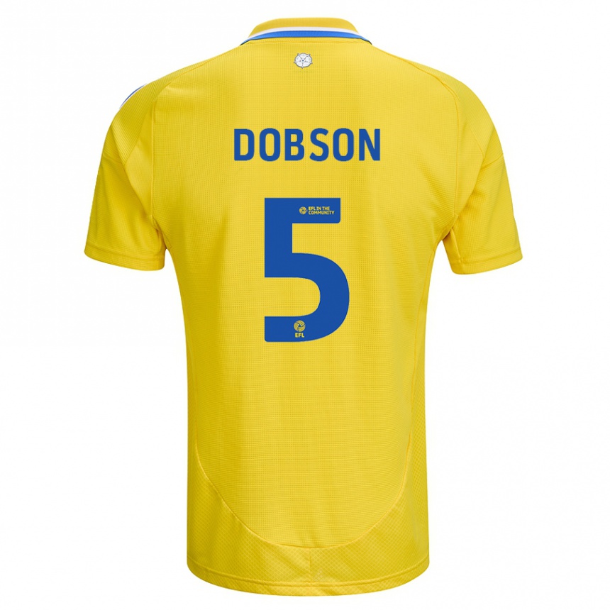 Vaikiškas Ellie Dobson #5 Geltona Mėlyna Išvykos Marškinėliai 2024/25 T-Shirt