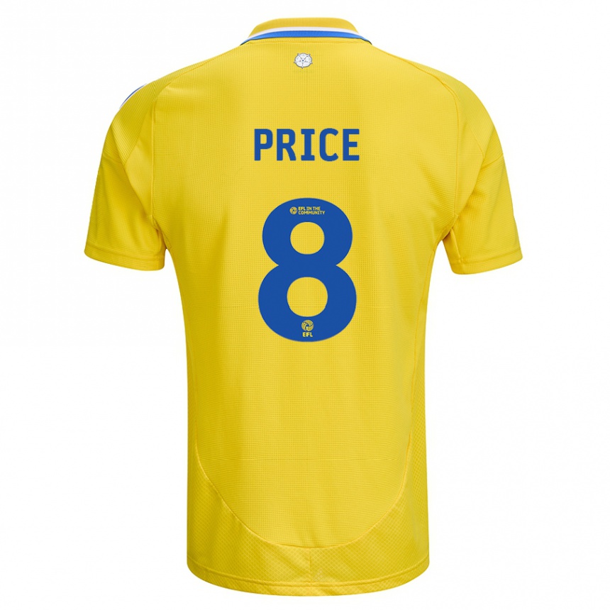 Vaikiškas Leoni Price #8 Geltona Mėlyna Išvykos Marškinėliai 2024/25 T-Shirt