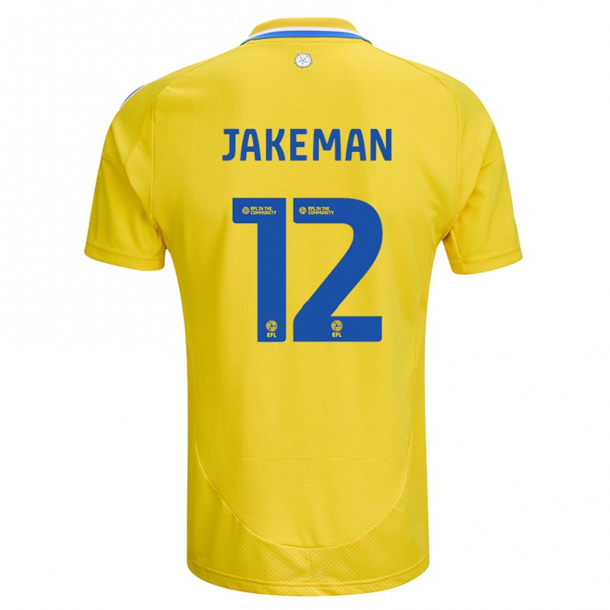 Vaikiškas Harriet Jakeman #12 Geltona Mėlyna Išvykos Marškinėliai 2024/25 T-Shirt