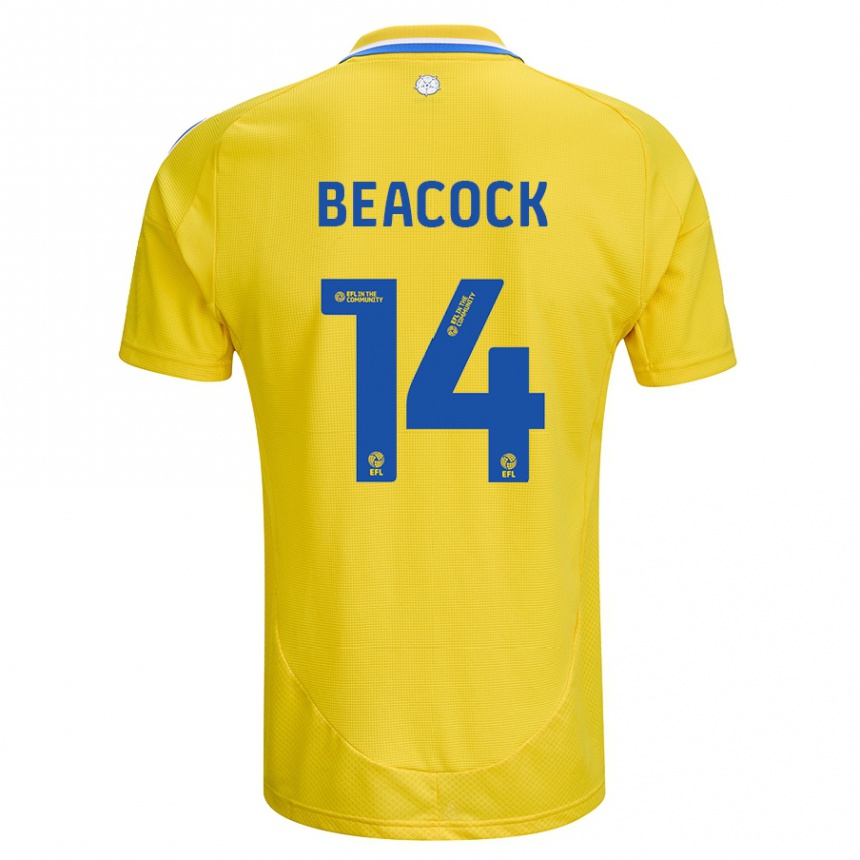 Vaikiškas Molly Beacock #14 Geltona Mėlyna Išvykos Marškinėliai 2024/25 T-Shirt