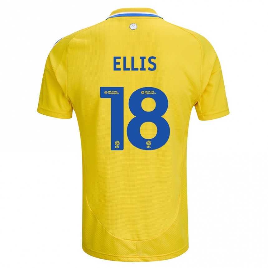 Vaikiškas Macy Ellis #18 Geltona Mėlyna Išvykos Marškinėliai 2024/25 T-Shirt