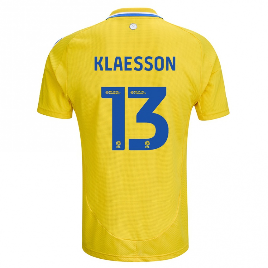 Vaikiškas Kristoffer Klaesson #13 Geltona Mėlyna Išvykos Marškinėliai 2024/25 T-Shirt