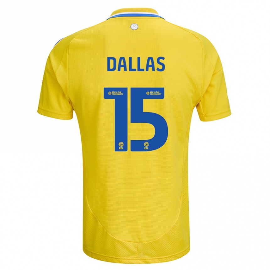 Vaikiškas Stuart Dallas #15 Geltona Mėlyna Išvykos Marškinėliai 2024/25 T-Shirt