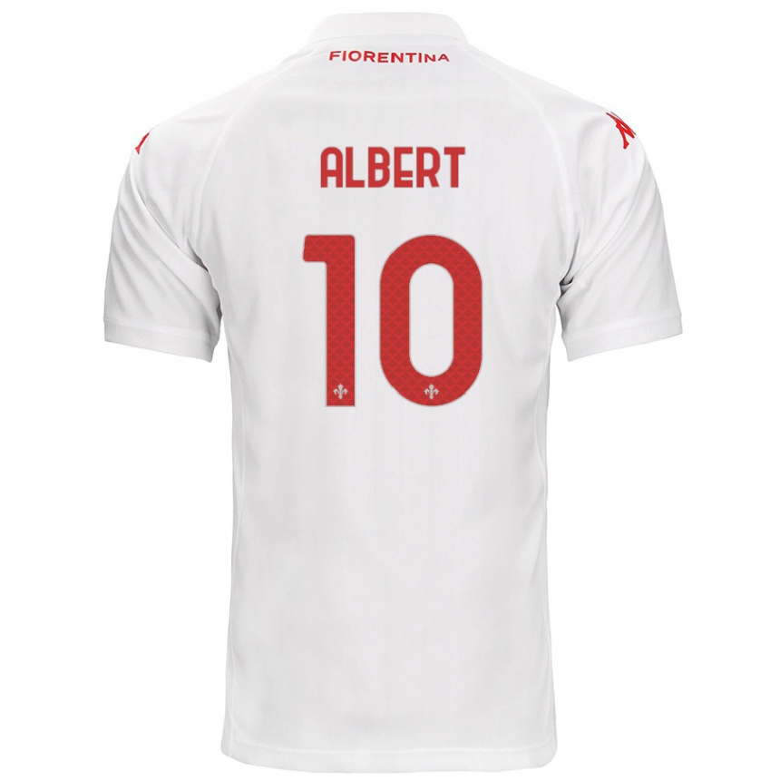 Vaikiškas Albert Gudmundsson #10 Baltas Išvykos Marškinėliai 2024/25 T-Shirt