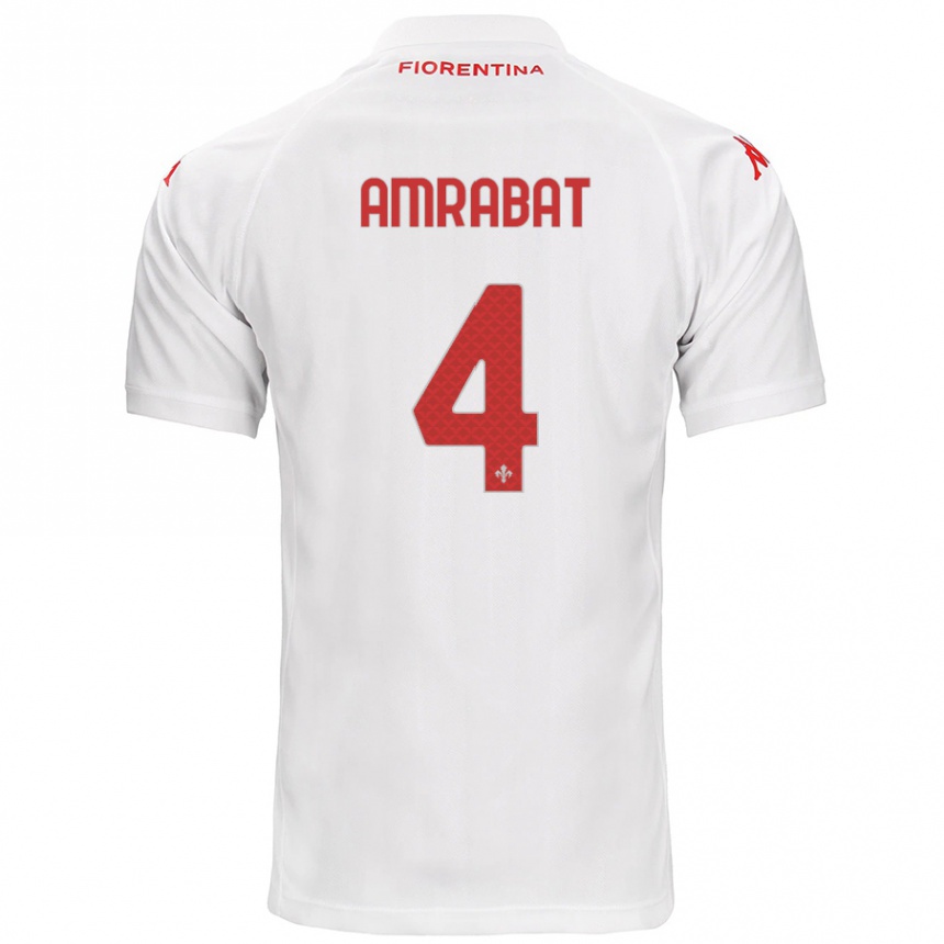 Vaikiškas Sofyan Amrabat #4 Baltas Išvykos Marškinėliai 2024/25 T-Shirt