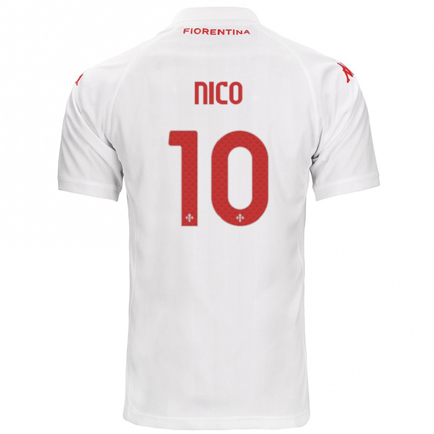 Vaikiškas Nicolás González #10 Baltas Išvykos Marškinėliai 2024/25 T-Shirt