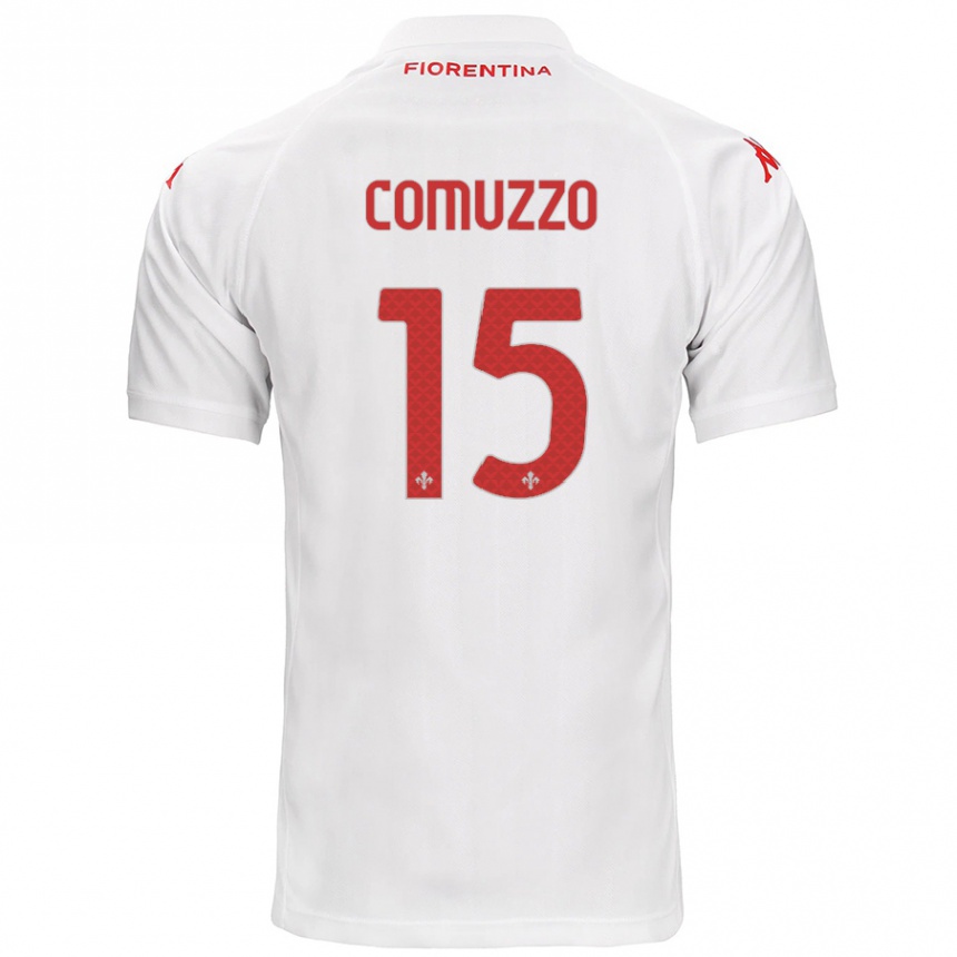 Vaikiškas Pietro Comuzzo #15 Baltas Išvykos Marškinėliai 2024/25 T-Shirt