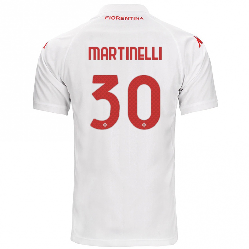 Vaikiškas Tommaso Martinelli #30 Baltas Išvykos Marškinėliai 2024/25 T-Shirt