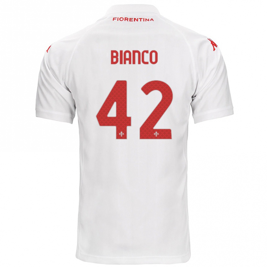 Vaikiškas Alessandro Bianco #42 Baltas Išvykos Marškinėliai 2024/25 T-Shirt