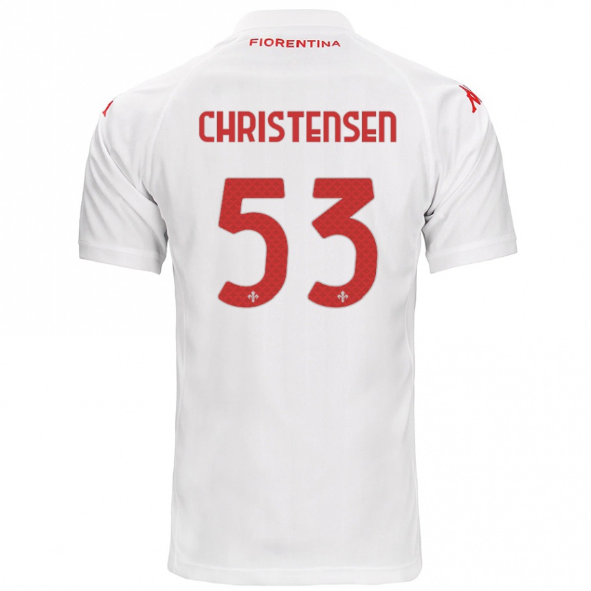 Vaikiškas Oliver Christensen #53 Baltas Išvykos Marškinėliai 2024/25 T-Shirt