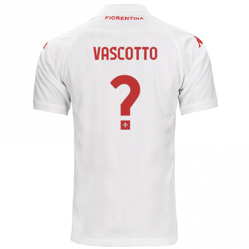 Vaikiškas Edoardo Vascotto #0 Baltas Išvykos Marškinėliai 2024/25 T-Shirt