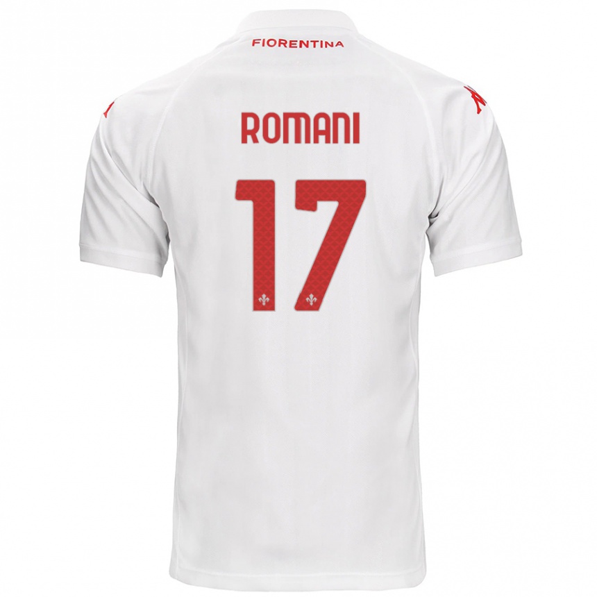 Vaikiškas Lorenzo Romani #17 Baltas Išvykos Marškinėliai 2024/25 T-Shirt