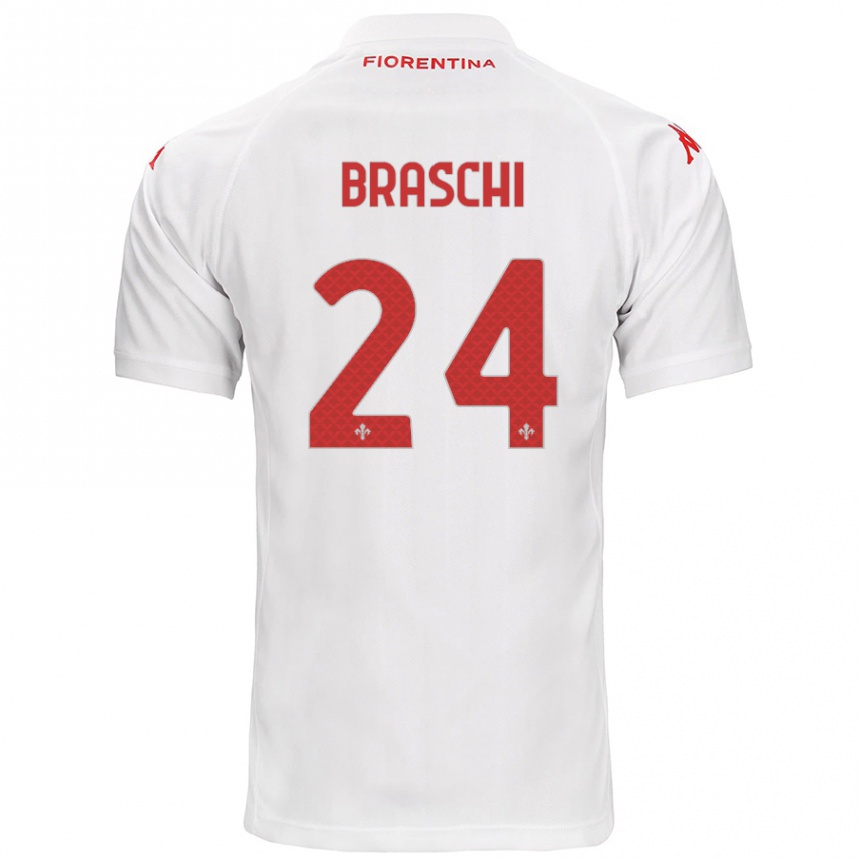 Vaikiškas Riccardo Braschi #24 Baltas Išvykos Marškinėliai 2024/25 T-Shirt