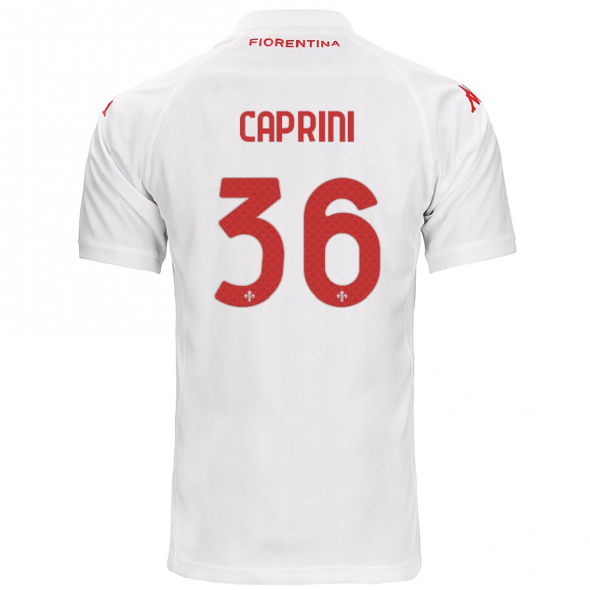 Vaikiškas Maat Daniel Caprini #36 Baltas Išvykos Marškinėliai 2024/25 T-Shirt