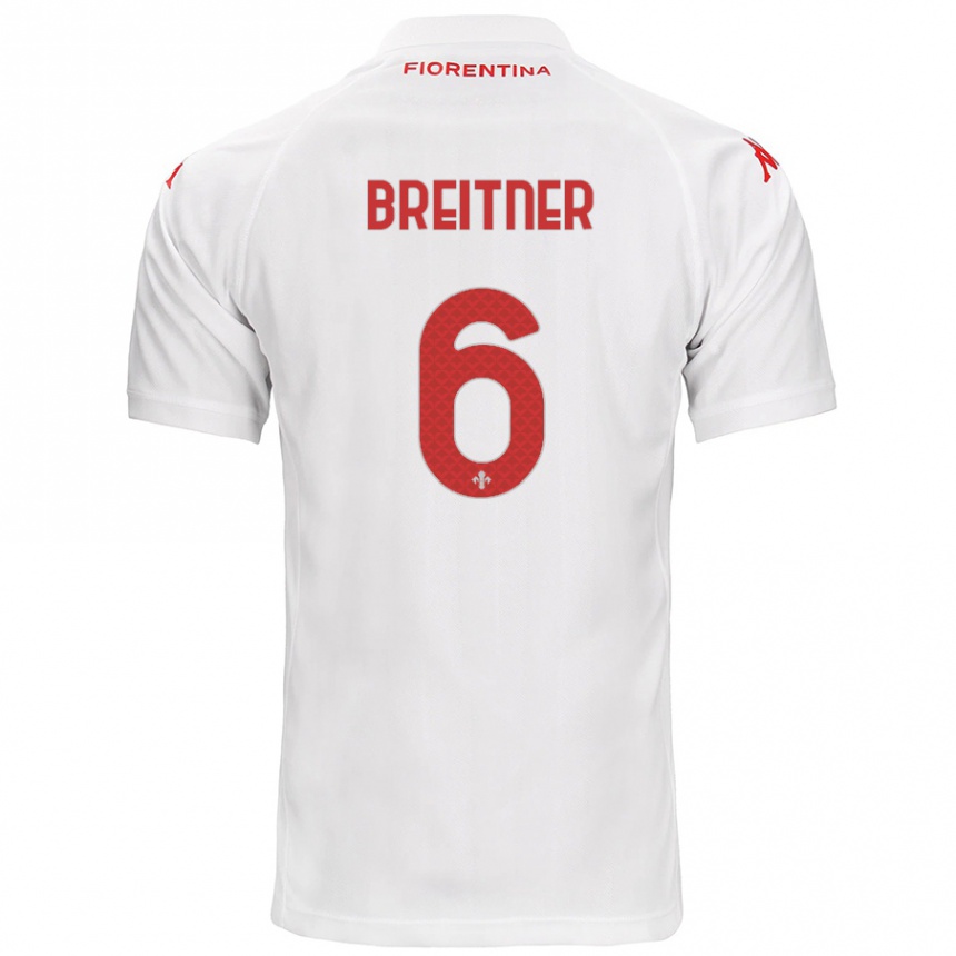 Vaikiškas Stephanie Breitner #6 Baltas Išvykos Marškinėliai 2024/25 T-Shirt