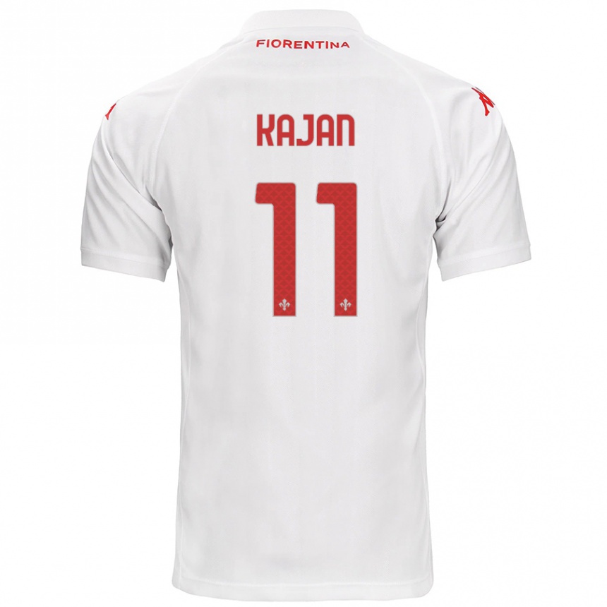 Vaikiškas Zsanett Kaján #11 Baltas Išvykos Marškinėliai 2024/25 T-Shirt