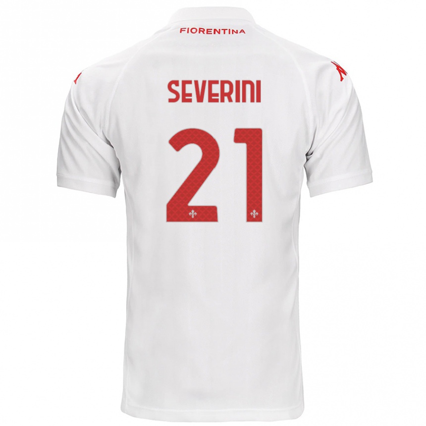 Vaikiškas Emma Severini #21 Baltas Išvykos Marškinėliai 2024/25 T-Shirt