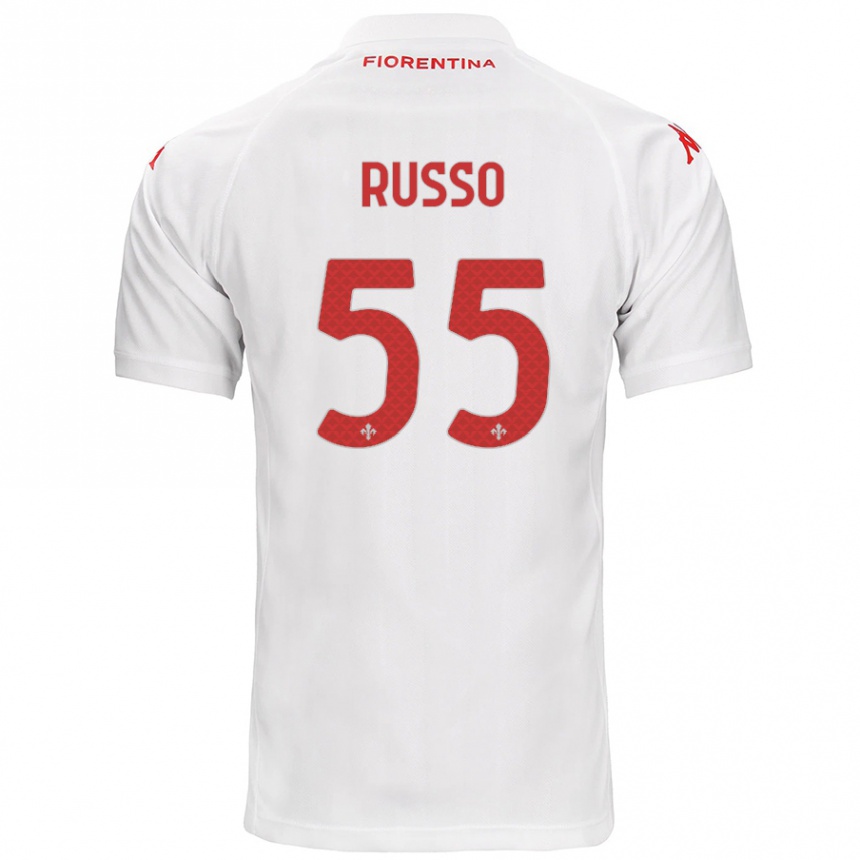 Vaikiškas Federica Russo #55 Baltas Išvykos Marškinėliai 2024/25 T-Shirt