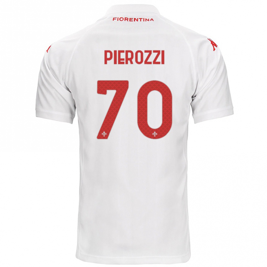 Vaikiškas Niccolò Pierozzi #70 Baltas Išvykos Marškinėliai 2024/25 T-Shirt