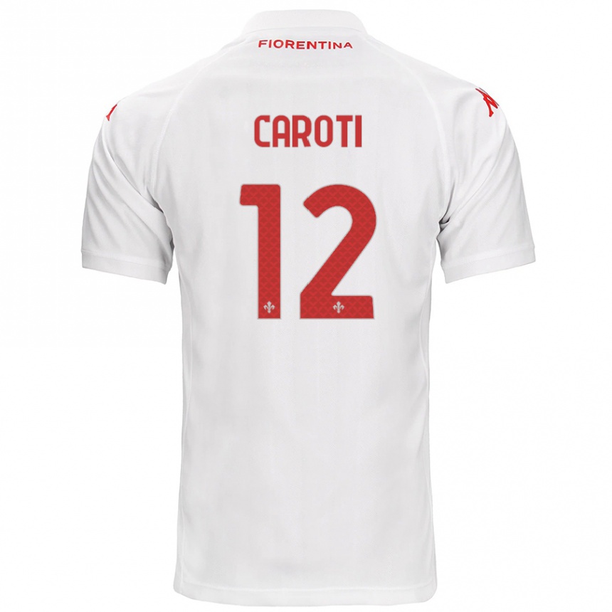 Vaikiškas Filippo Caroti #12 Baltas Išvykos Marškinėliai 2024/25 T-Shirt