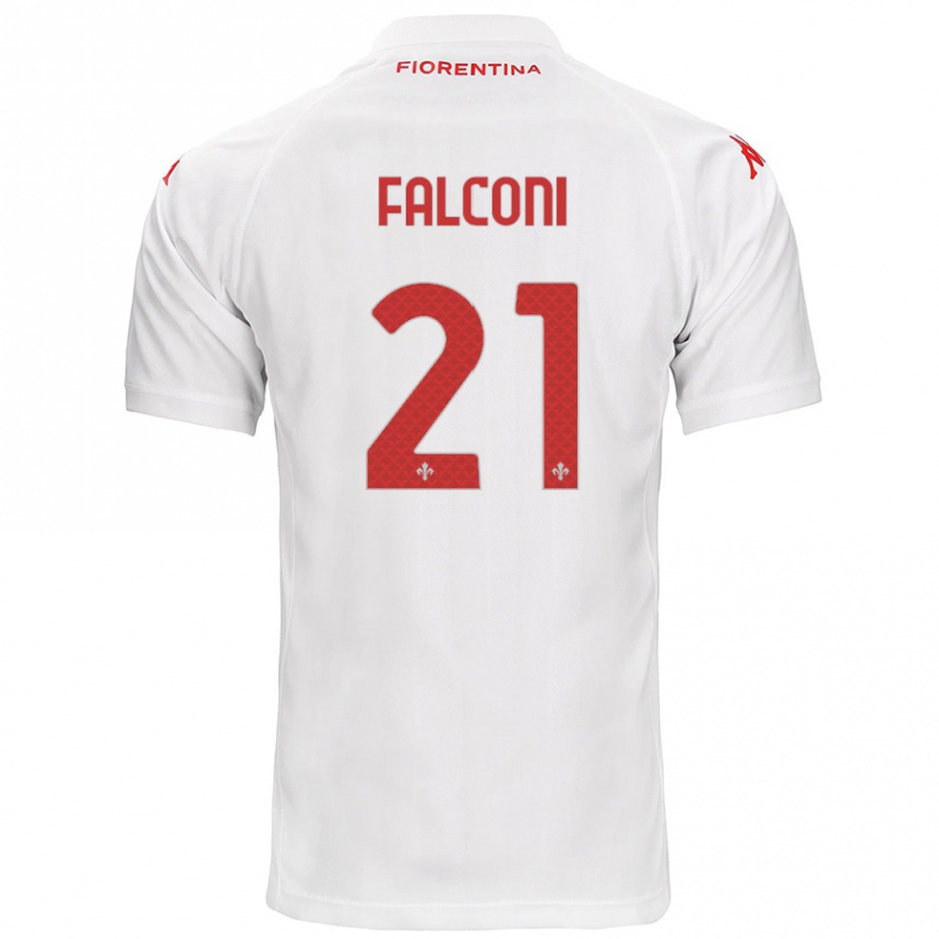 Vaikiškas Niccolò Falconi #21 Baltas Išvykos Marškinėliai 2024/25 T-Shirt