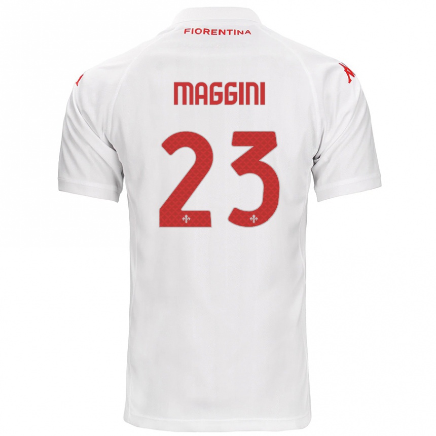 Vaikiškas Filippo Maggini #23 Baltas Išvykos Marškinėliai 2024/25 T-Shirt