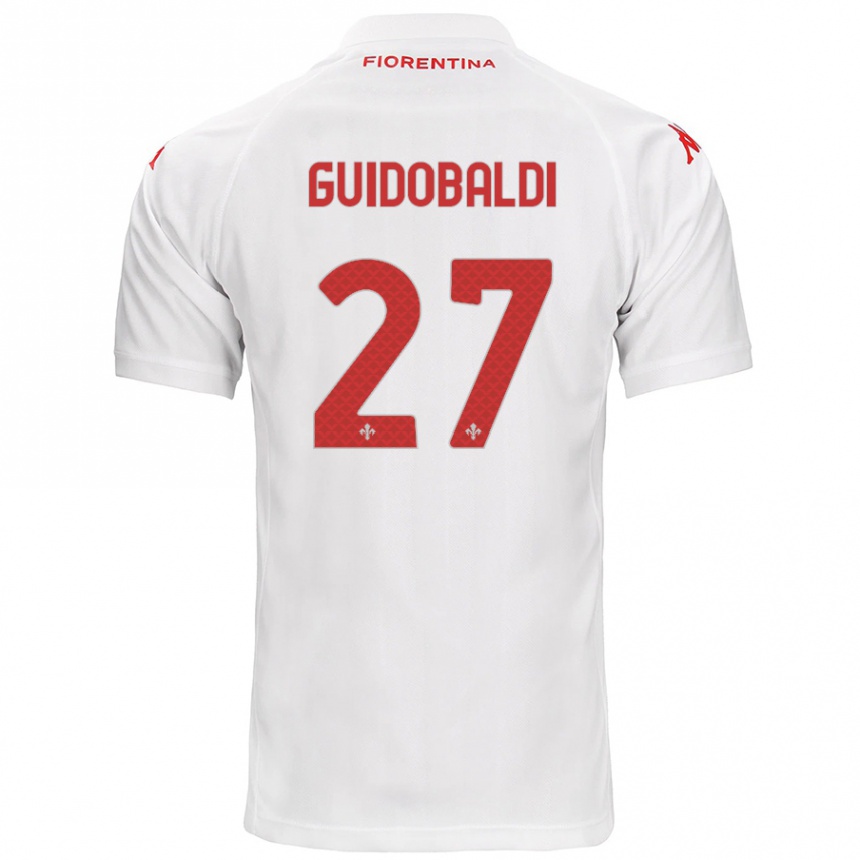 Vaikiškas Filippo Guidobaldi #27 Baltas Išvykos Marškinėliai 2024/25 T-Shirt