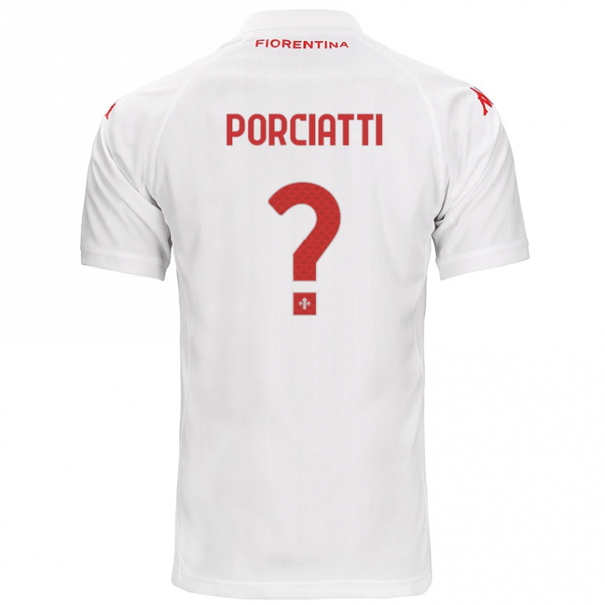 Vaikiškas Filippo Porciatti #0 Baltas Išvykos Marškinėliai 2024/25 T-Shirt