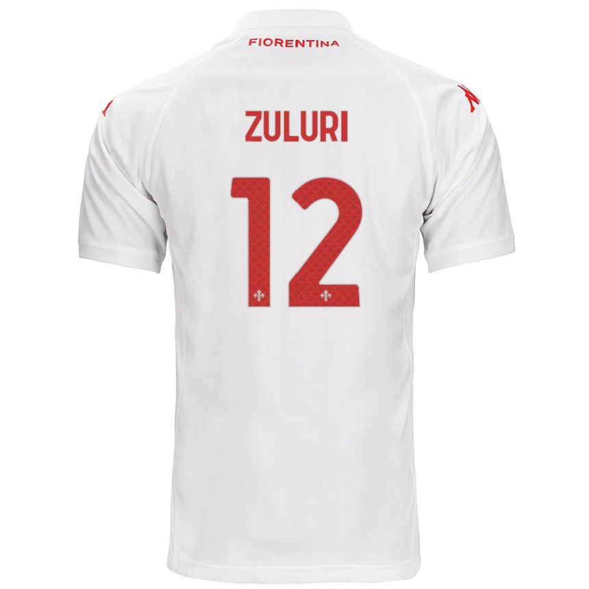 Vaikiškas Athena Zuluri #12 Baltas Išvykos Marškinėliai 2024/25 T-Shirt