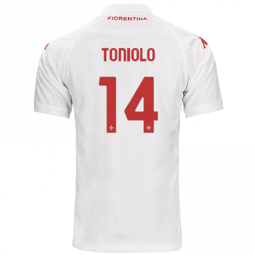 Vaikiškas Martina Toniolo #14 Baltas Išvykos Marškinėliai 2024/25 T-Shirt