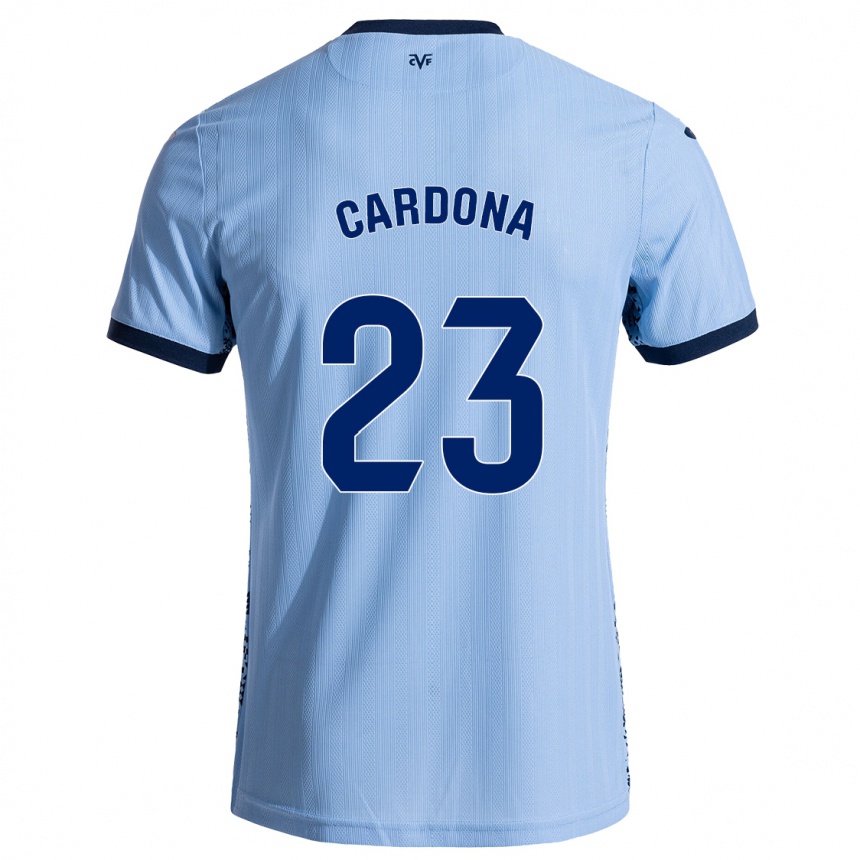 Vaikiškas Sergi Cardona #23 Dangaus Mėlyna Išvykos Marškinėliai 2024/25 T-Shirt