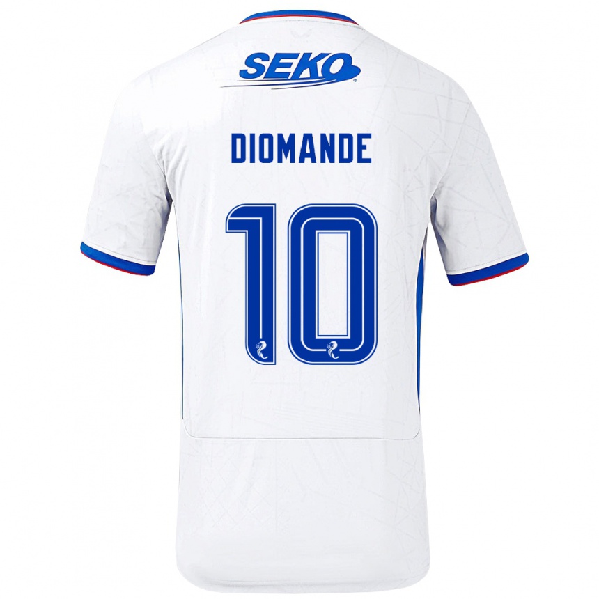 Vaikiškas Mohamed Diomandé #10 Balta Mėlyna Išvykos Marškinėliai 2024/25 T-Shirt