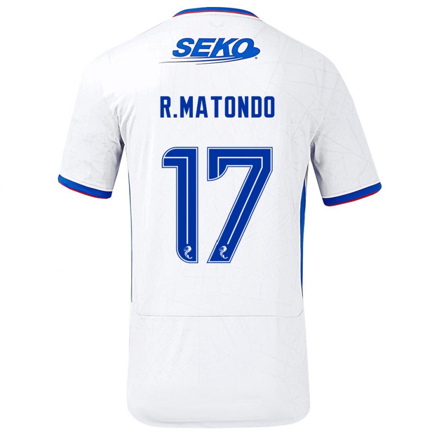 Vaikiškas Rabbi Matondo #17 Balta Mėlyna Išvykos Marškinėliai 2024/25 T-Shirt