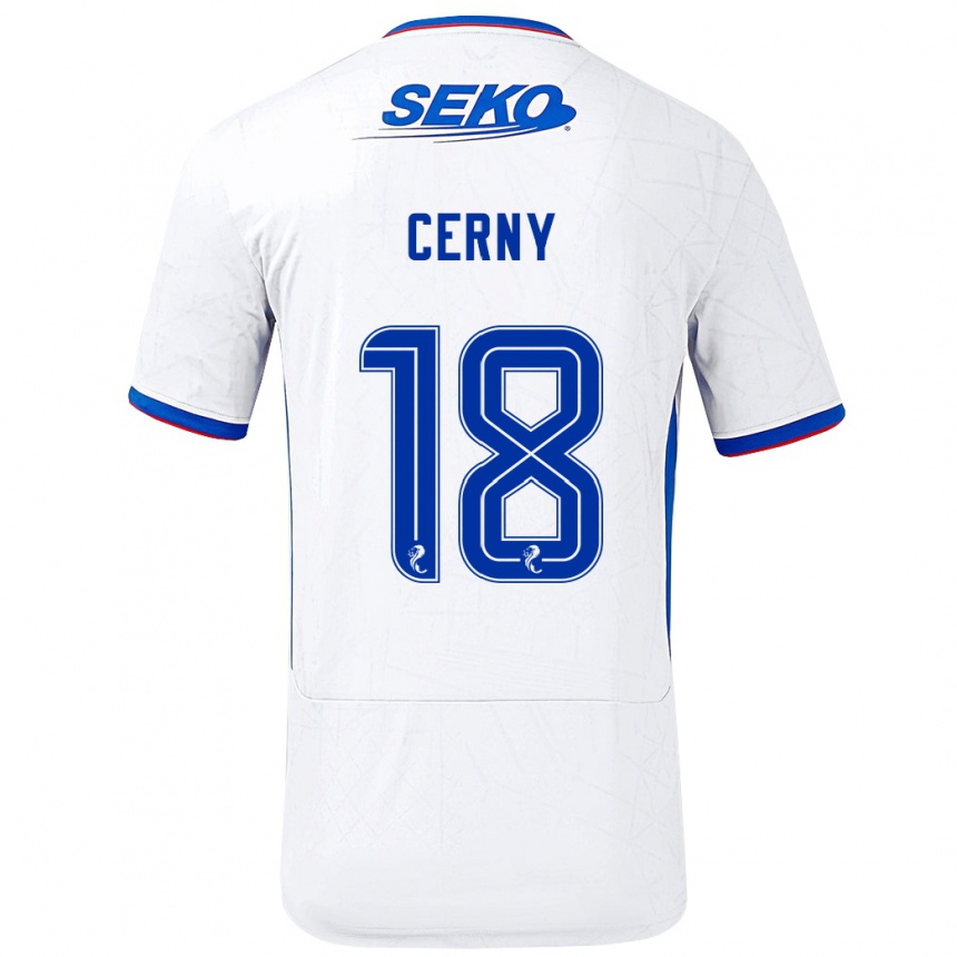 Vaikiškas Vaclav Cerny #18 Balta Mėlyna Išvykos Marškinėliai 2024/25 T-Shirt